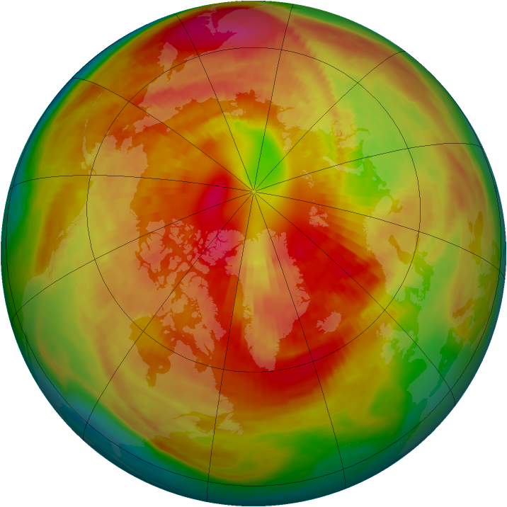 Arctic ozone map for 07 March 1981
